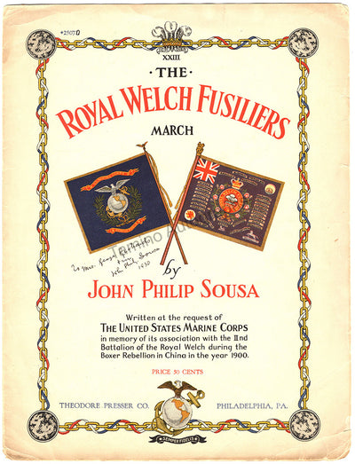 Sousa, John Philip - Signed Score "The Royal Welch Fusiliers"