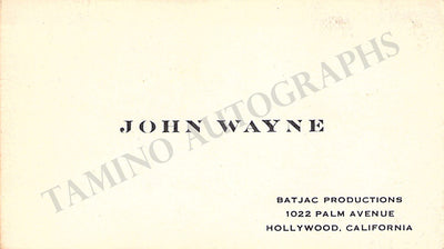 Wayne, John - Signed Personal Card 1960