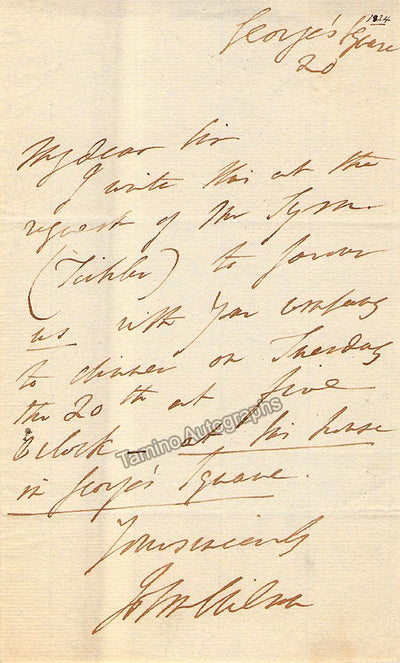 Wilson, John - Autograph Letter Signed 1824