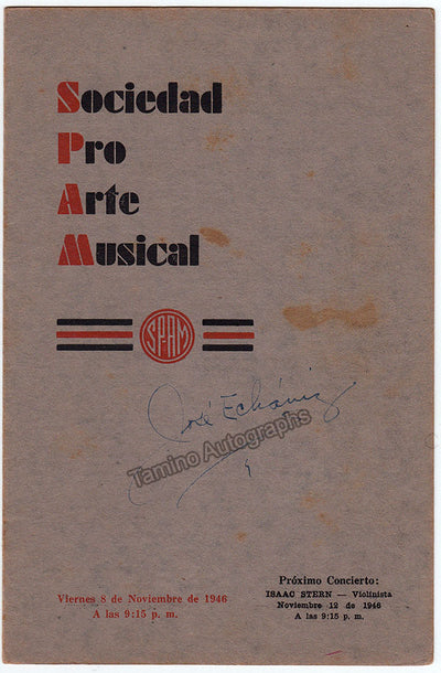 Echaniz, Jose - Signed Program Havana 1946