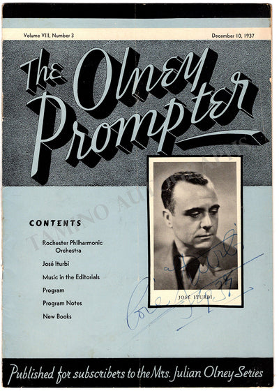 Iturbi, Jose - Signed Program New York 1937