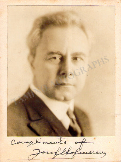 Hofmann, Josef - Signed Card & Photograph