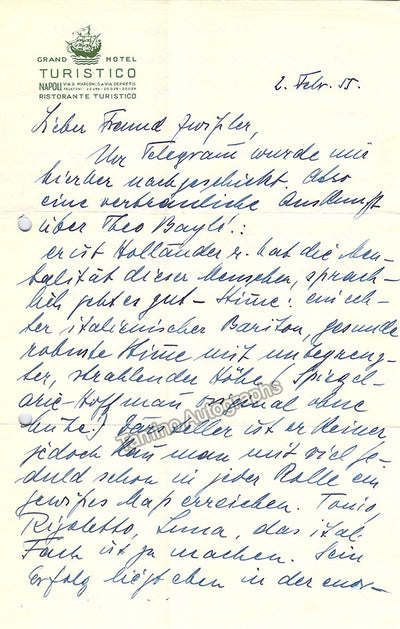 Witt, Josef - Autograph Letter Signed