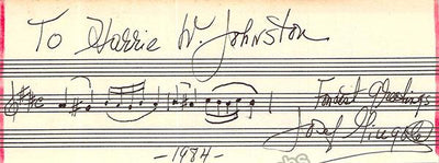 Gringold, Josef - Autograph Music Quote Signed 1984