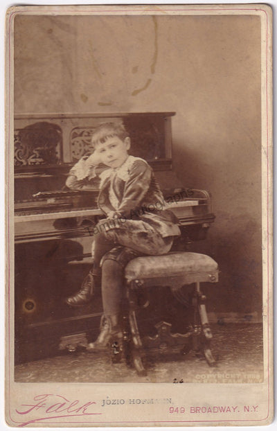Hofmann, Josef - Unsigned Cabinet Photo at Age 11