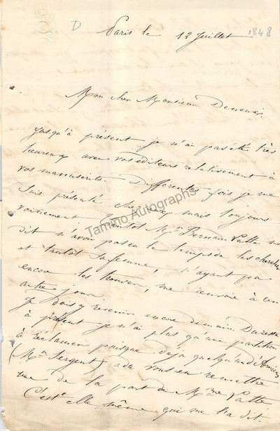 Bouchardy, Joseph - Autograph Letter Signed