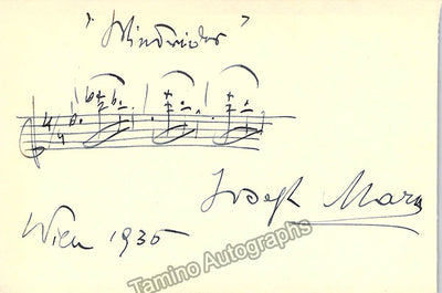 Marx, Joseph - Autograph Music Quote Signed 1935