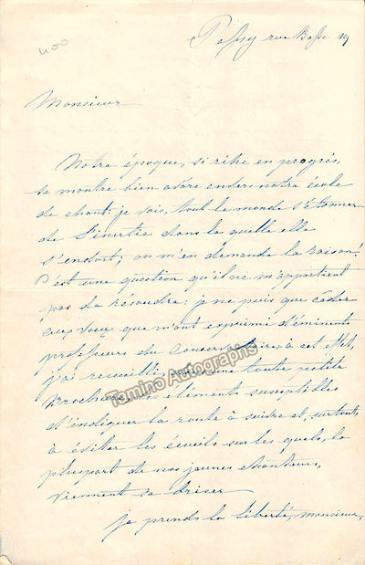 Mainvielle-Fodor, Josephine - Autograph Letter Signed