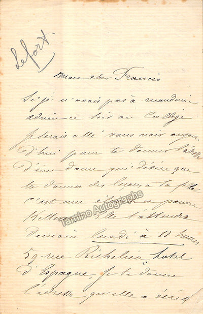 Lefort, Jules - Autograph Letter Signed