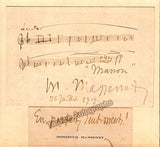 Massenet, Jules - Autograph Music Quote Signed from Manon 1909