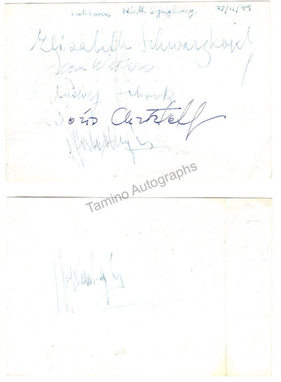 Karajan, Herbert von - Schwarzkopf, Elisabeth - Signed Page London 1949