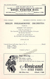 Karajan, Herbert - Berlin Philharmonic Program Pittsburgh 1955