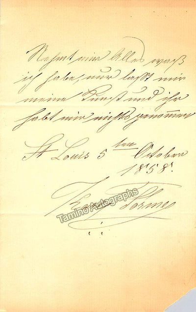 Formes, Karl - Autograph Note Signed 1858