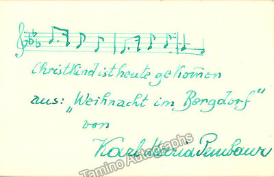 Pembaur, Karl Maria - Autograph Music Quote Signed