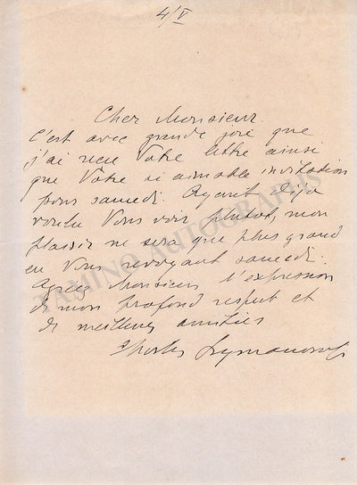 Szymanowski, Karol - Autograph Letter Signed