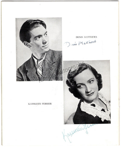 Ferrier, Kathleen - Signed Program 1950