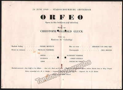 Ferrier, Kathleen - Orfeo Program 1949 - Pierre Monteux