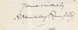 Rumford, Kennerley - Autograph Letter Signed and Signature Cut