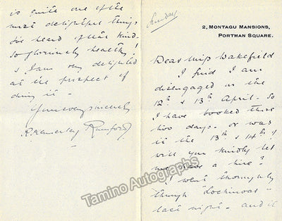 Rumford, Kennerley - Autograph Letter Signed and Signature Cut