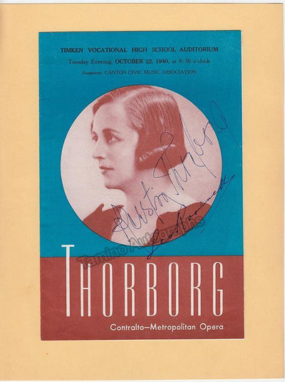 Thorborg, Kerstin - Signed Playbill 1940