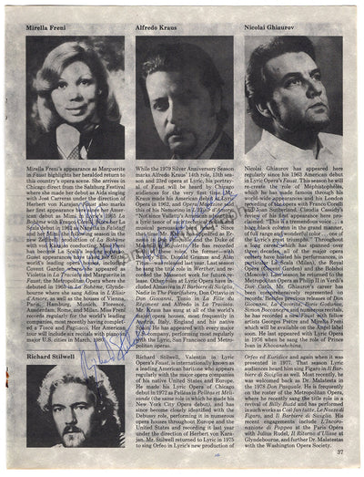 Chicago Lyric Opera - Signed Opera Programs (Various Options)