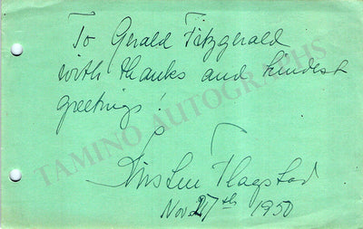 Flagstad, Kirsten - Signed Album Page