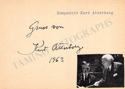 Atterberg, Kurt - Signed Card 1963
