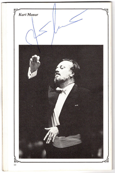 Masur, Kurt - Signed Program London 1982
