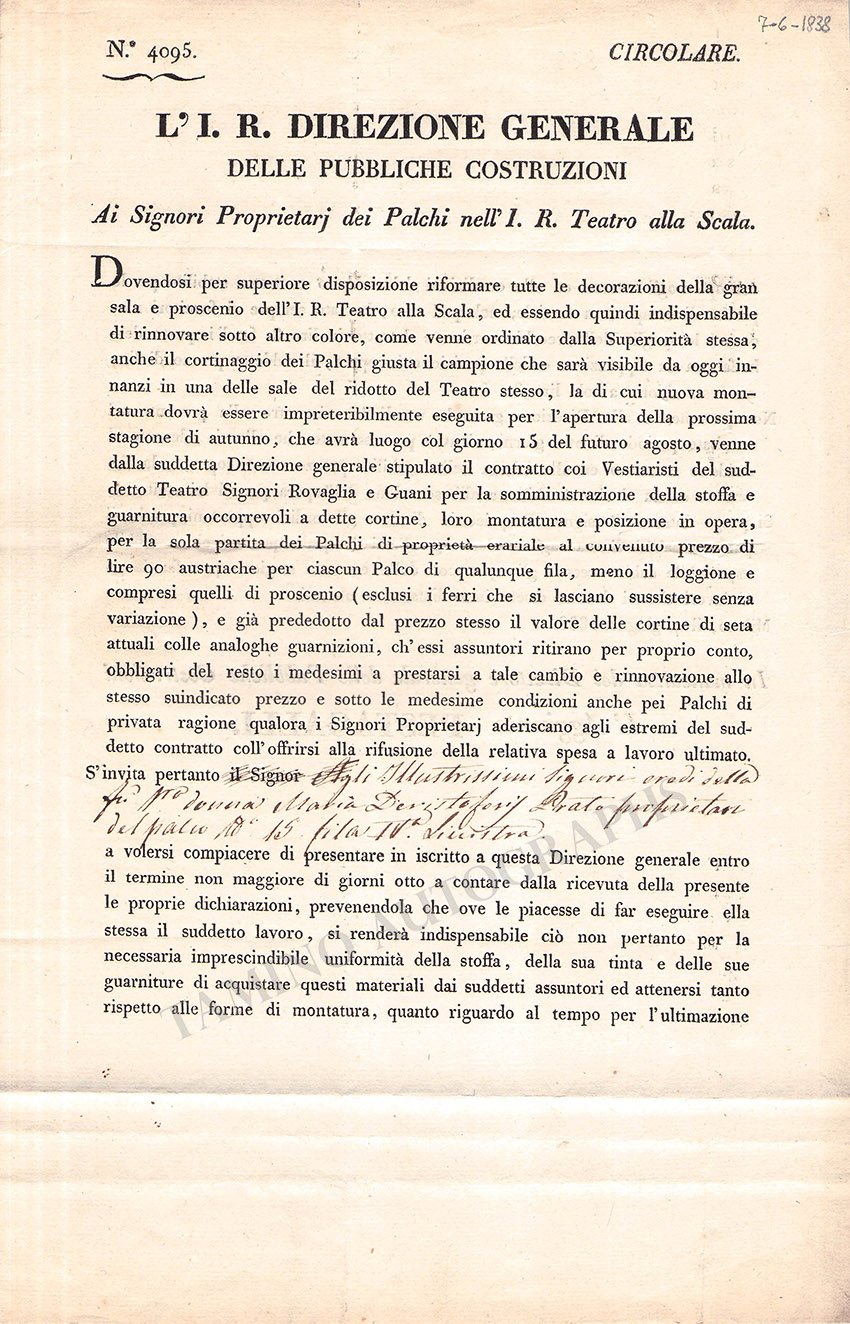La Scala - Vintage Document and Program Lot 1814-1894 – Tamino