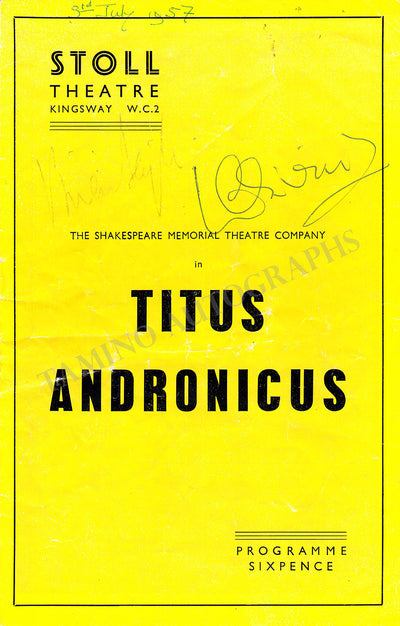Leigh, Vivian - Olivier, Laurence - Signed Program Page 1957