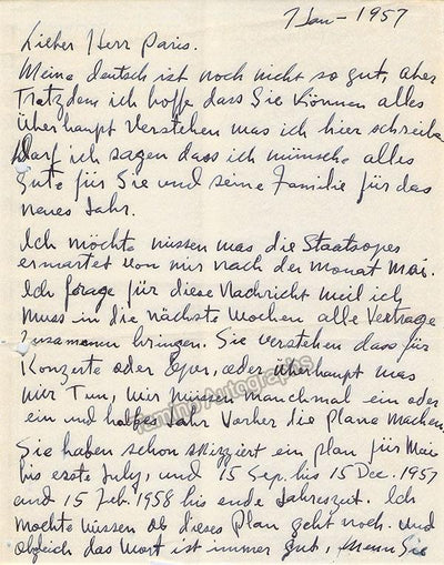 Winters, Lawrence  - Autograph Letter Signed 1957