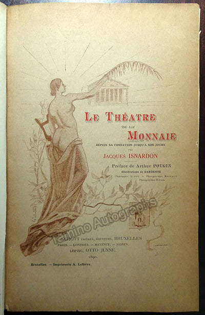 Isnardon, Jacques - Signed Book "Le Theatre de la Monnaie" 1890