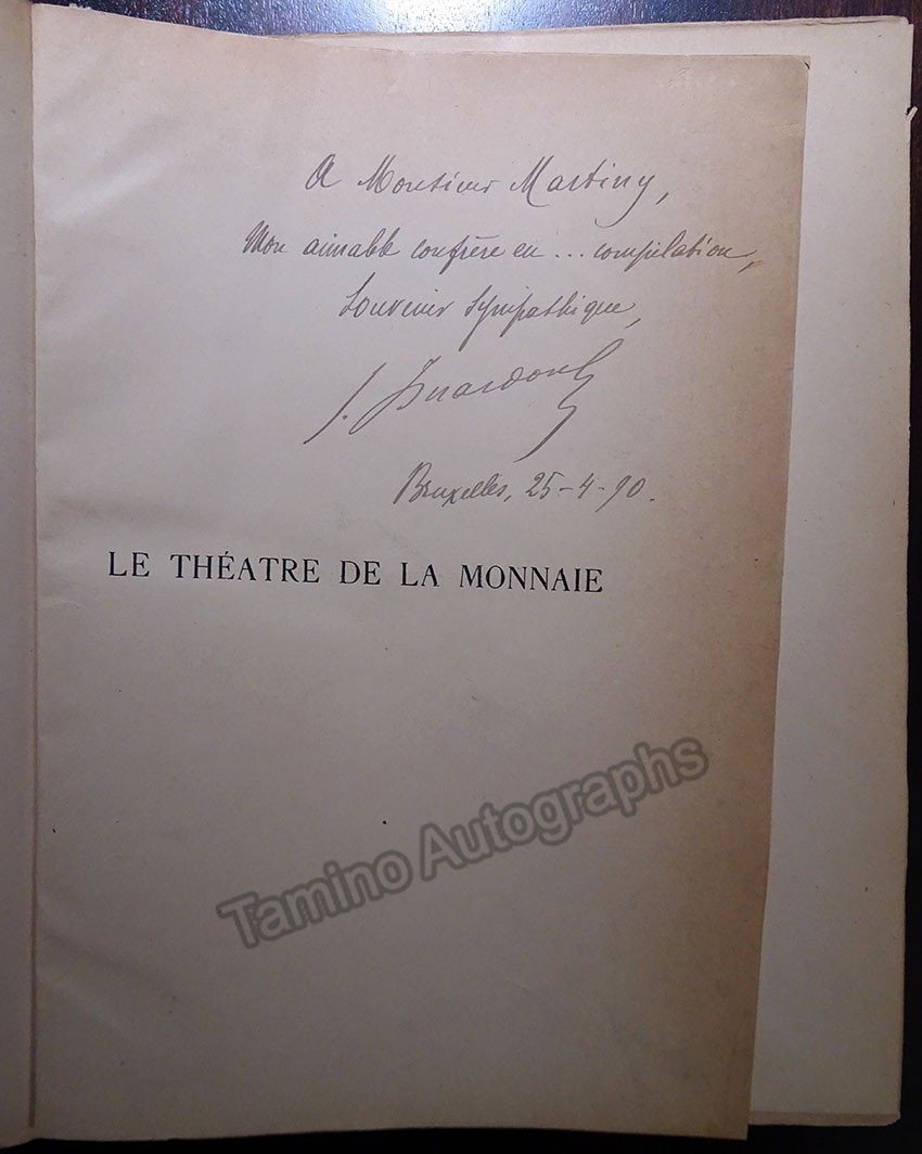 Isnardon, Jacques - Le Theatre de la Monnaie 1890 - Signed Book - Tamino