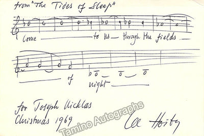 Hoiby, Lee - Autograph Music Quote Signed 1969