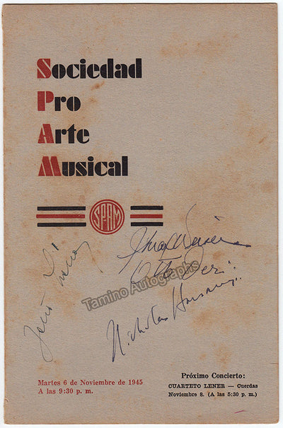 Lener Quartet of Budapest - Signed Program Havana 1945