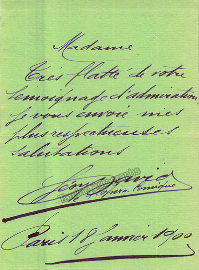 David, Leon - Autograph Note Signed 1900