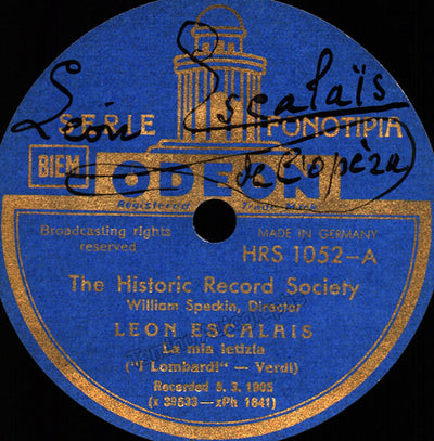 Escalais, Leon - Signed Record Label