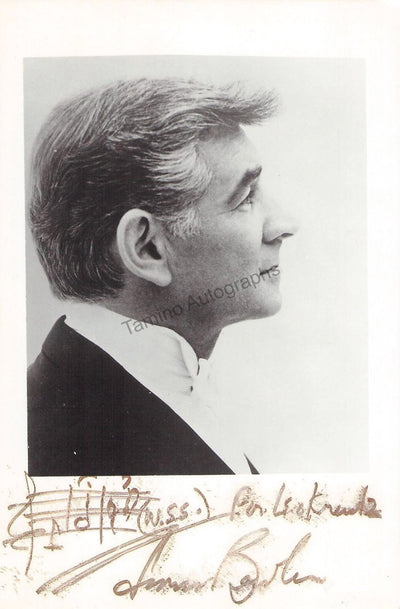Bernstein, Leonard - Signed Photo with Music Quote