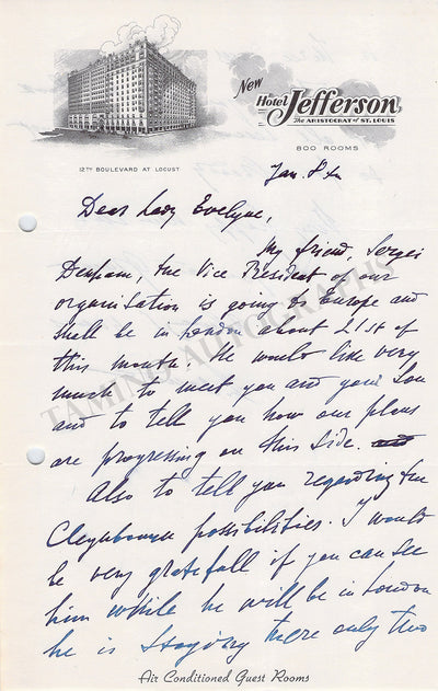 Massine, Leonide - Lot of 5 Signed Letters 1938