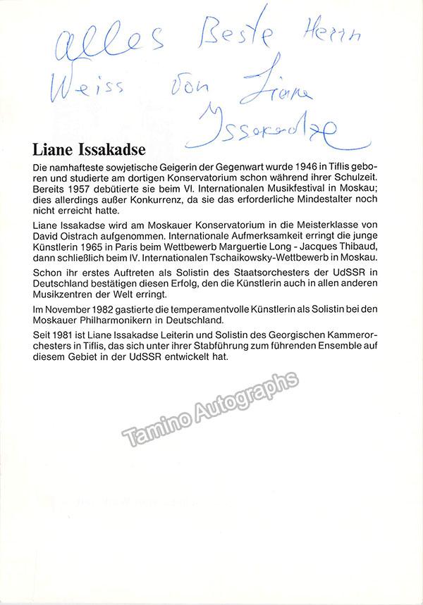 Issakadse, Liane - Signed Program Karlsruhe, Germany 1984