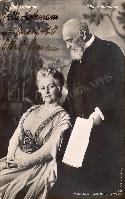 Lehmann, Lilli - Niemann, Albert - Signed Photograph