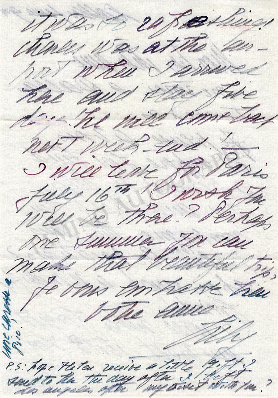 Pons Letter Pons, Lily - Autograph Letter Signed – Tamino Autographs