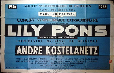 Pons, Lily - Concert Poster Brussels 1947