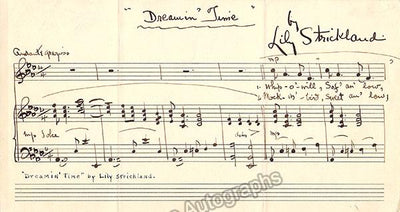 Strickland, Lily - Autograph Music Quote Signed