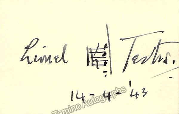 Tertis, Lionel - Signed Card