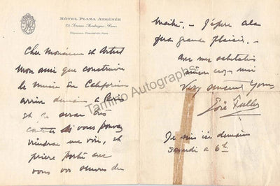 Fuller, Loie - Autograph Letter Signed