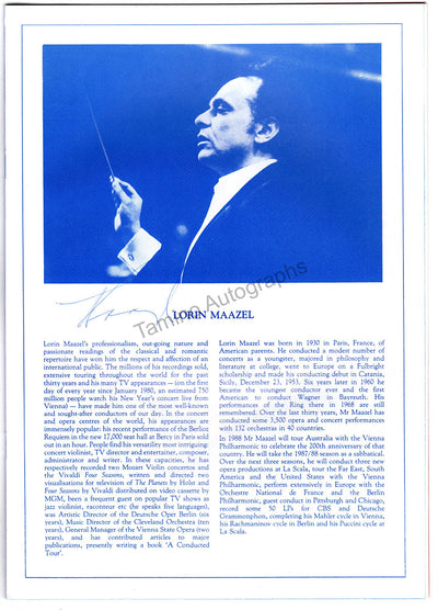Maazel, Lorin - Signed Program Leeds 1985