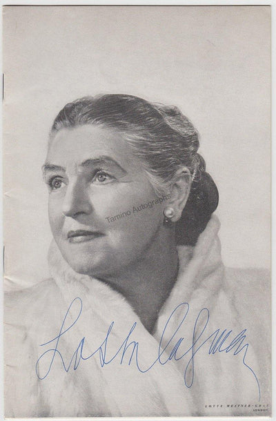 Lehmann, Lotte - Signed Master Class Program