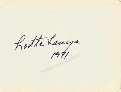 Lenya, Lotte - Signed Album Page 1971