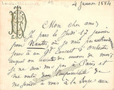 Diemer, Louis - Autograph Note Signed 1884